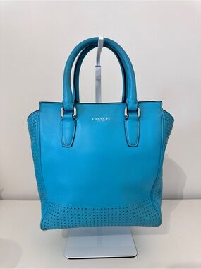 Coach Legacy Mini Perforated Tanner in Azure